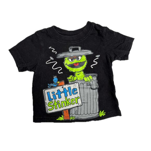 Rare Baby Oscar the Grouch 6-9 m Shirt Sesame Street "Little Stinker" Retro - Picture 1 of 4